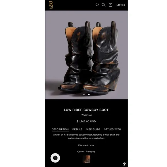 R-13 Low Rider Cowboy Boot - Picture 4 of 9